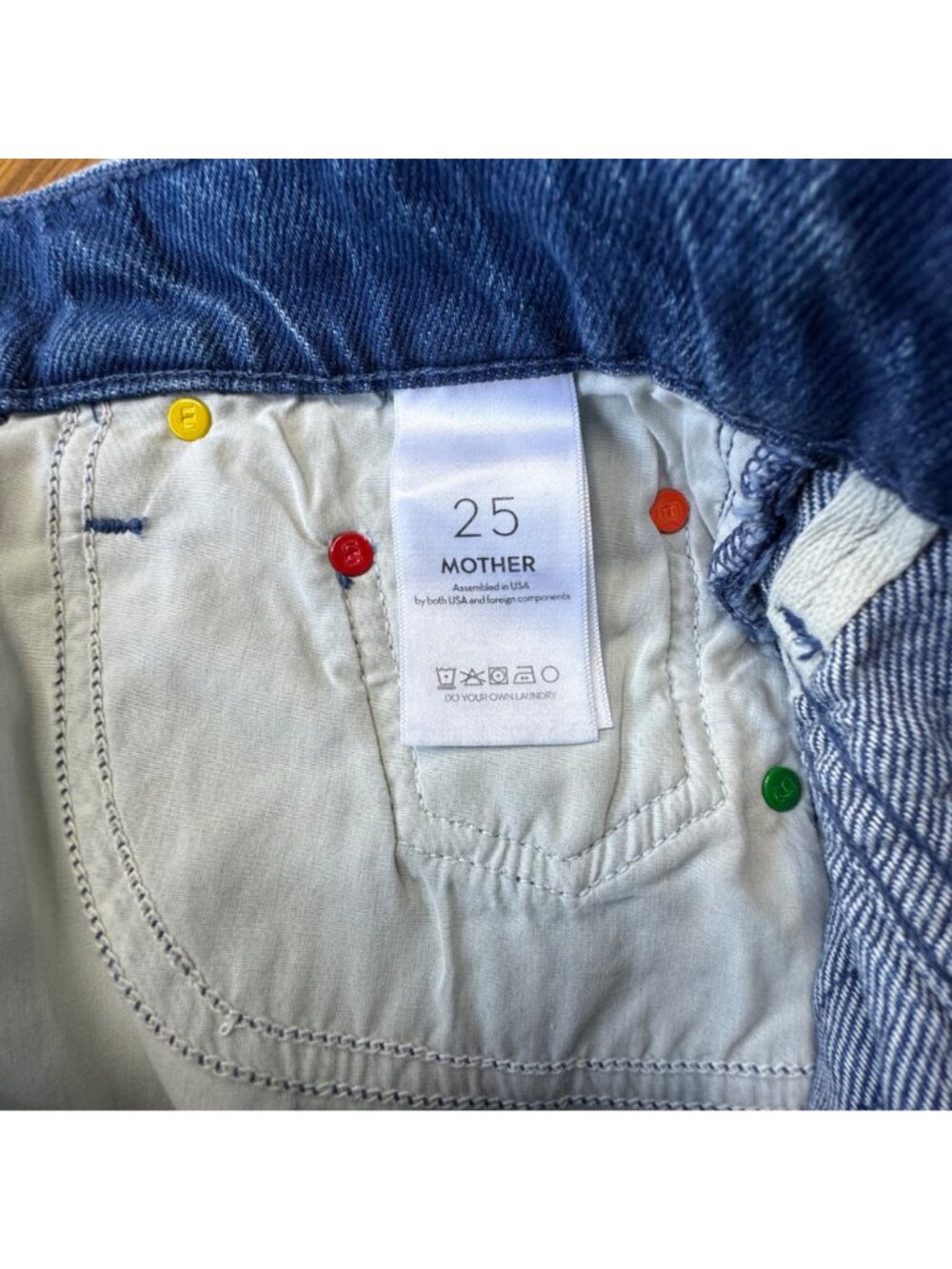 MOTHER Fun Dip Micro Mini Denim Skirt Womens 25 NWT Raw Hem Snap Crackle Pop NEW - Picture 9 of 16